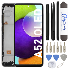 Écran OLED du Samsung Galaxy A52 4G et 5G Blanc assemblé sur châssis - Avec outils