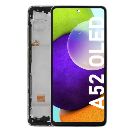 Écran OLED du Samsung Galaxy A52 4G et 5G Blanc assemblé sur châssis - Avec outils
