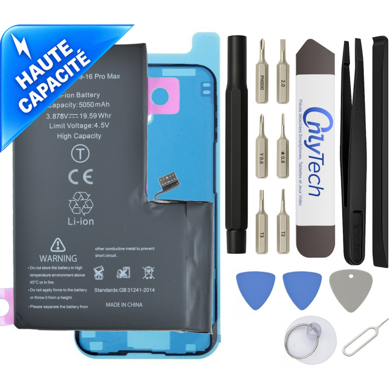 Batterie Haute Capacité pour iPhone 16 Pro Max - Avec outils