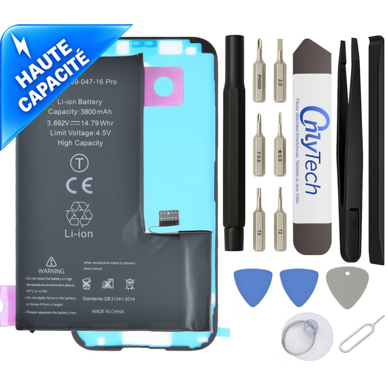 Batterie Haute Capacité pour iPhone 16 Pro - Avec outils