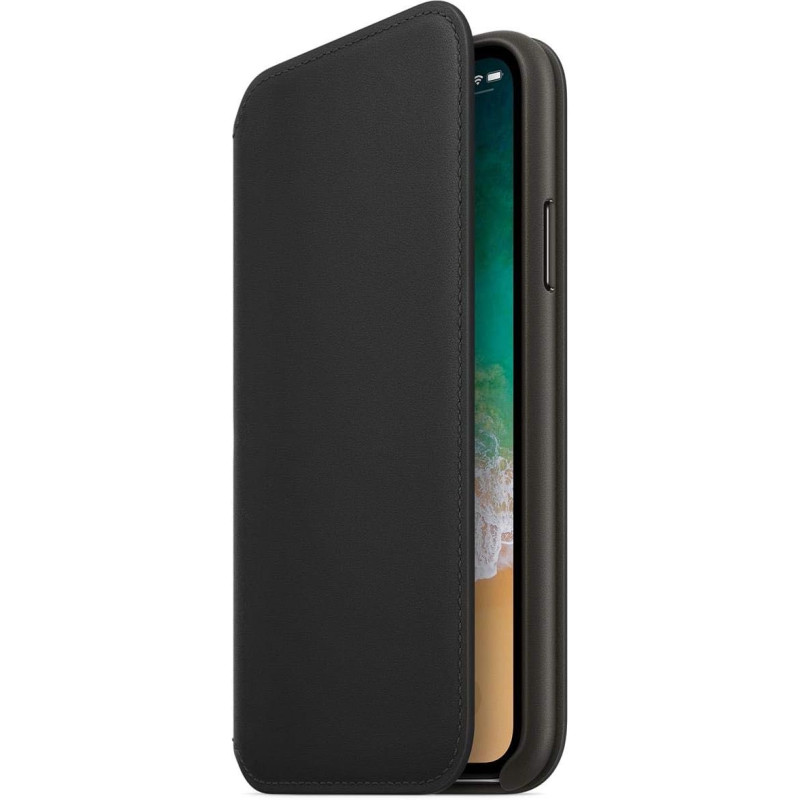Coque Officielle Apple Folio en Cuir pour iPhone X - Noir