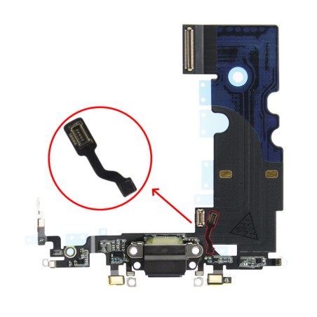 Nappe connecteur de charge Lightning Noir de l'iPhone SE 2020 - Pré-assemblée