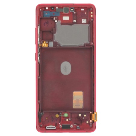 Bloc écran AMOLED + Tactile Original Samsung Assemblé sur châssis pour Samsung Galaxy S20 FE Cloud Red