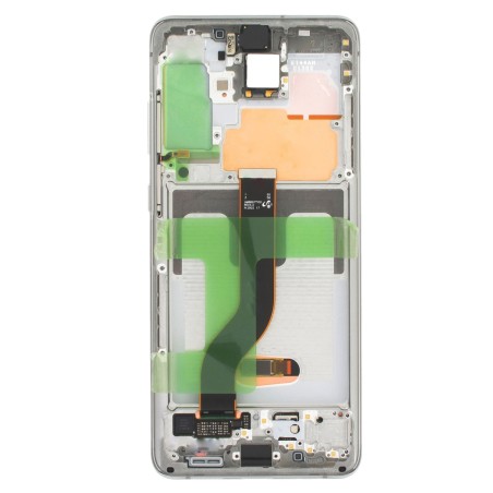 Bloc écran AMOLED + Tactile Original Samsung Assemblé sur châssis pour Samsung Galaxy S20 Plus Cloud White (Blanc)