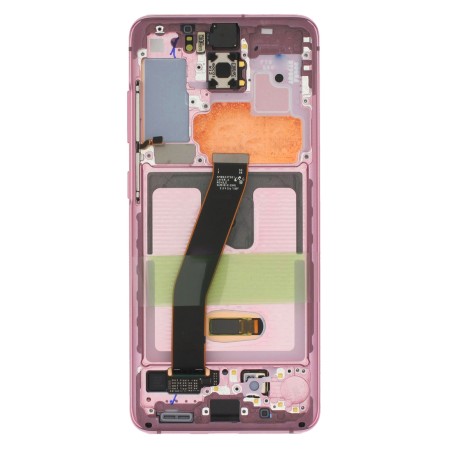 Bloc écran AMOLED + Tactile Original Samsung Assemblé sur châssis pour Samsung Galaxy S20 Cloud Pink (Rose)