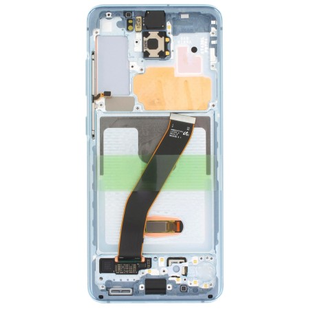 Bloc écran AMOLED + Tactile Original Samsung Assemblé sur châssis pour Samsung Galaxy S20 Cloud Blue (Bleu)