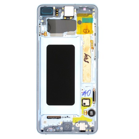 Bloc écran AMOLED + Tactile Original Samsung Assemblé sur châssis pour Samsung Galaxy S10 PLUS Prism Blue (Bleu)