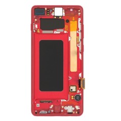 Bloc écran AMOLED + Tactile Original Samsung Assemblé sur châssis pour Samsung Galaxy S10 PLUS Cardinal Red (Rouge)