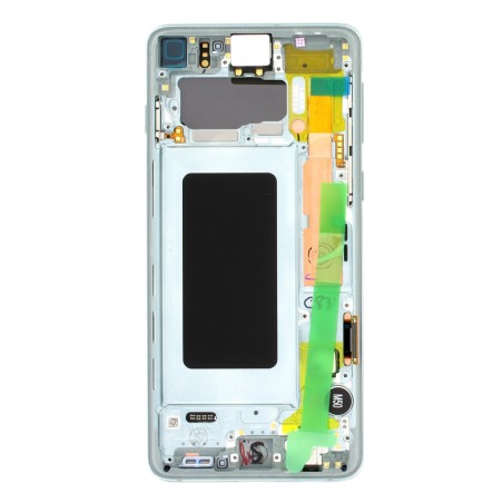 Bloc écran AMOLED + Tactile Original Samsung Assemblé sur châssis pour Samsung Galaxy S10 Prism Green (Vert)