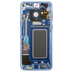 Bloc écran AMOLED + Tactile Original Samsung Assemblé sur châssis pour Samsung Galaxy S9 Plus Coral Blue (Bleu)