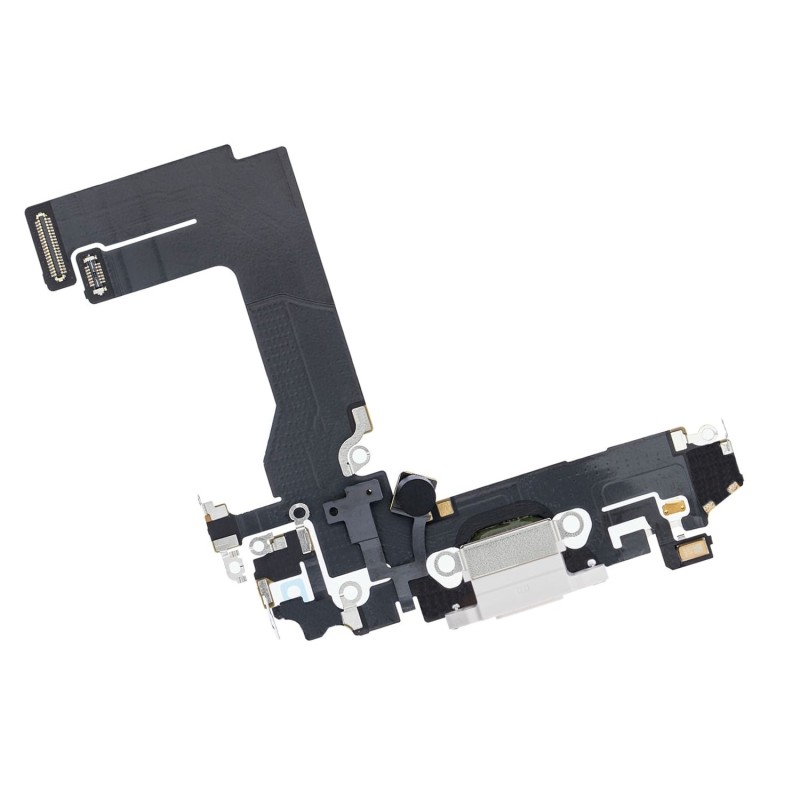 Nappe connecteur de charge Lightning Blanc (Lumière Stellaire) de l'iPhone 13 Mini - Compatible