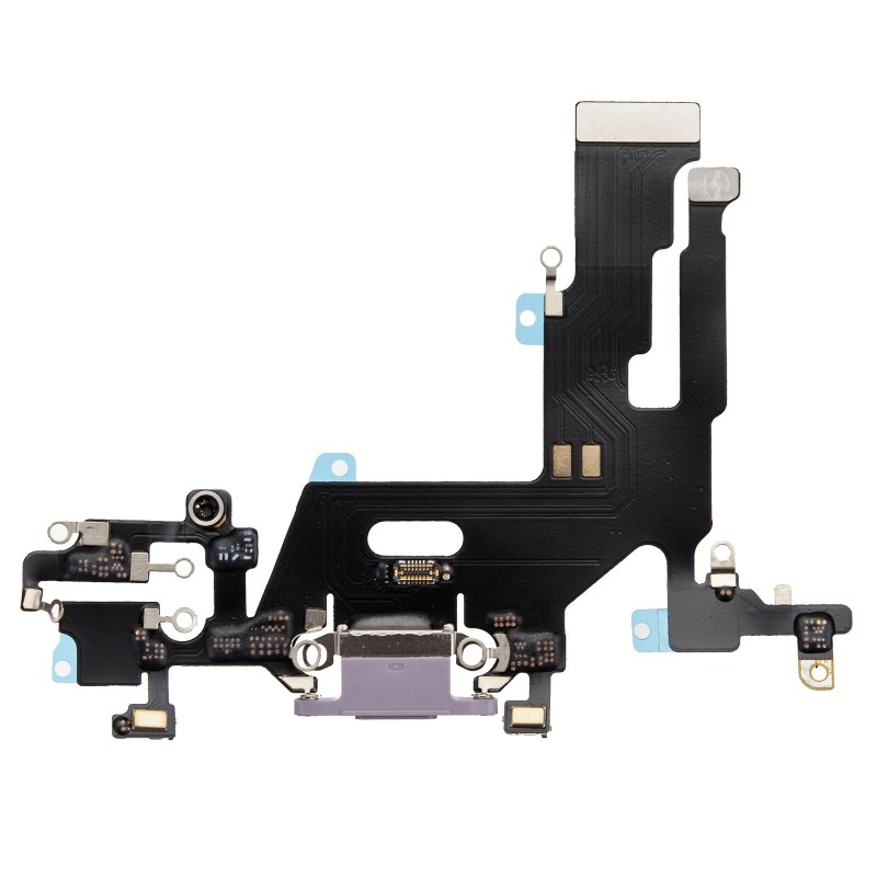 Nappe connecteur de charge Lightning Violet de l'iPhone 11 - Compatible