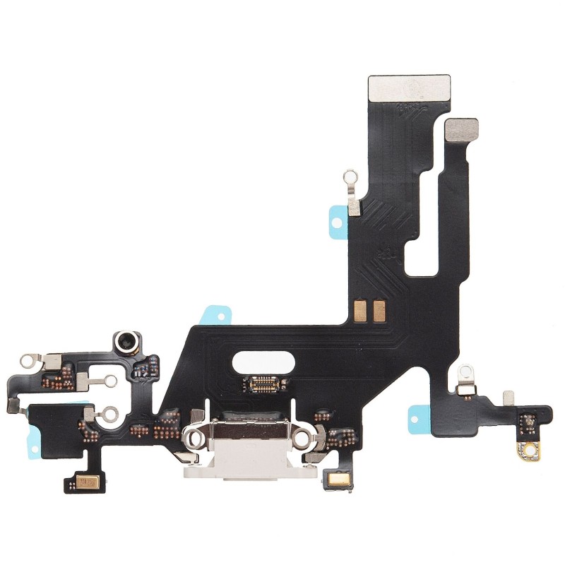 Nappe connecteur de charge Lightning Blanc de l'iPhone 11 - Compatible