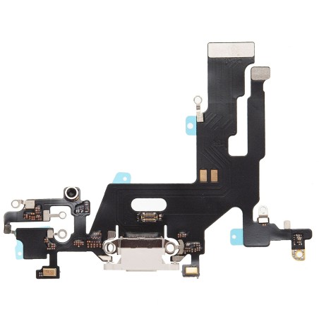 Nappe connecteur de charge Lightning Blanc de l'iPhone 11 - Compatible
