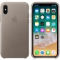 Officiel Apple - Coque en cuir pour iPhone X - Taupe