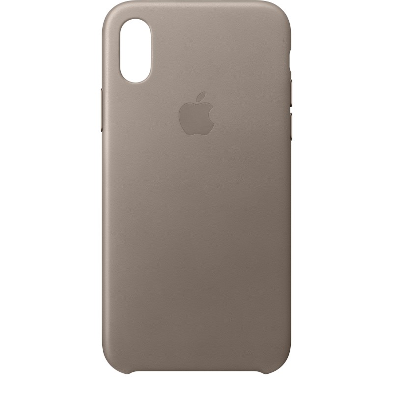 Officiel Apple - Coque en cuir pour iPhone X - Taupe