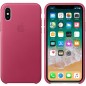 Officiel Apple - Coque en cuir pour iPhone X - Rose Fushia