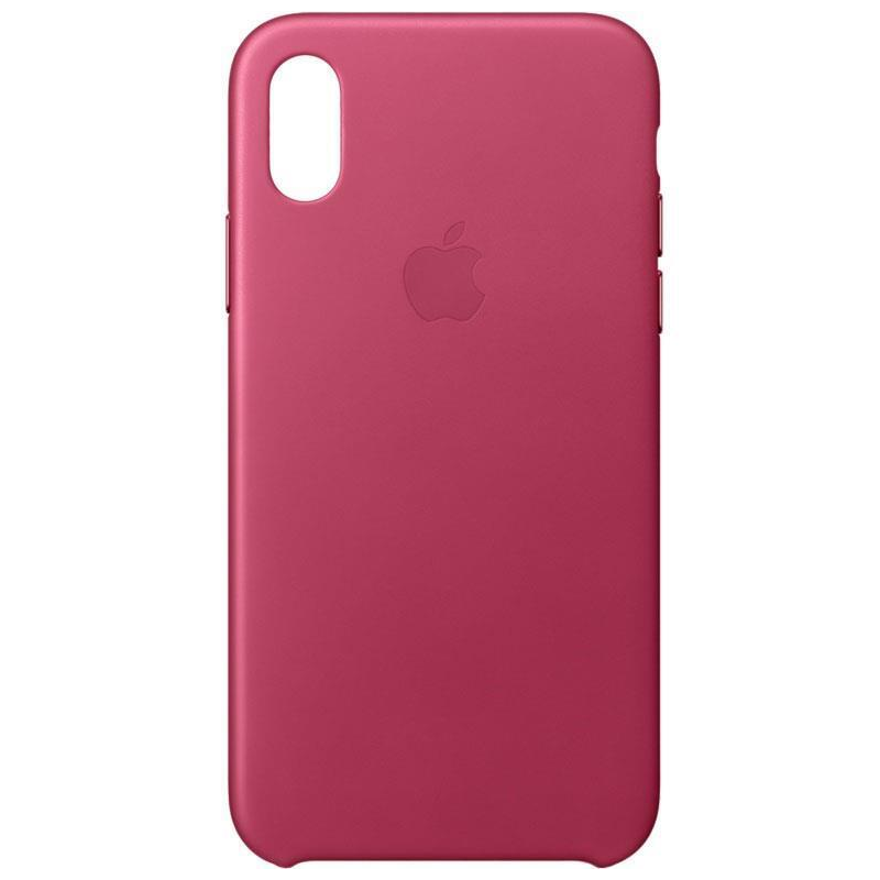 Officiel Apple - Coque en cuir pour iPhone X - Rose Fushia