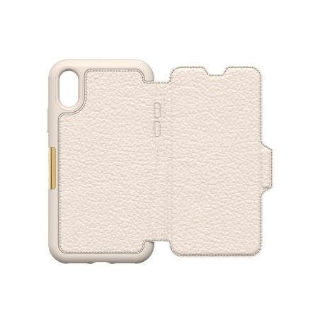 Coque de protection Strada beige pour iPhone X